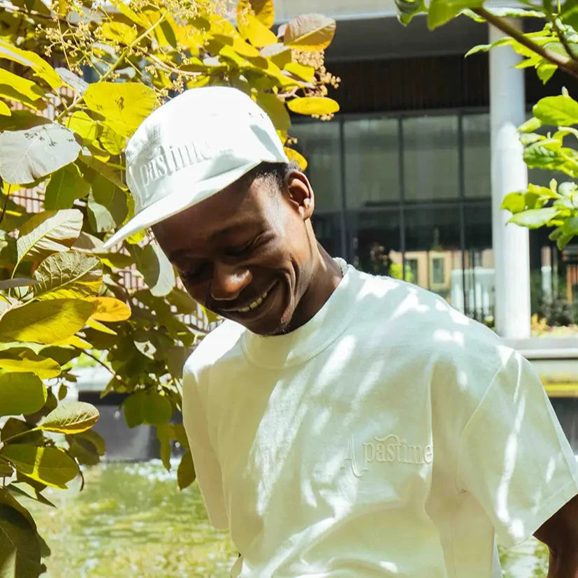 Classic linen 5 panel hat cream