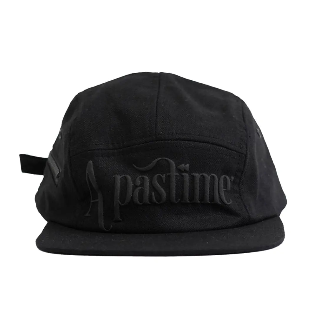 Classic linen 5 panel hat black