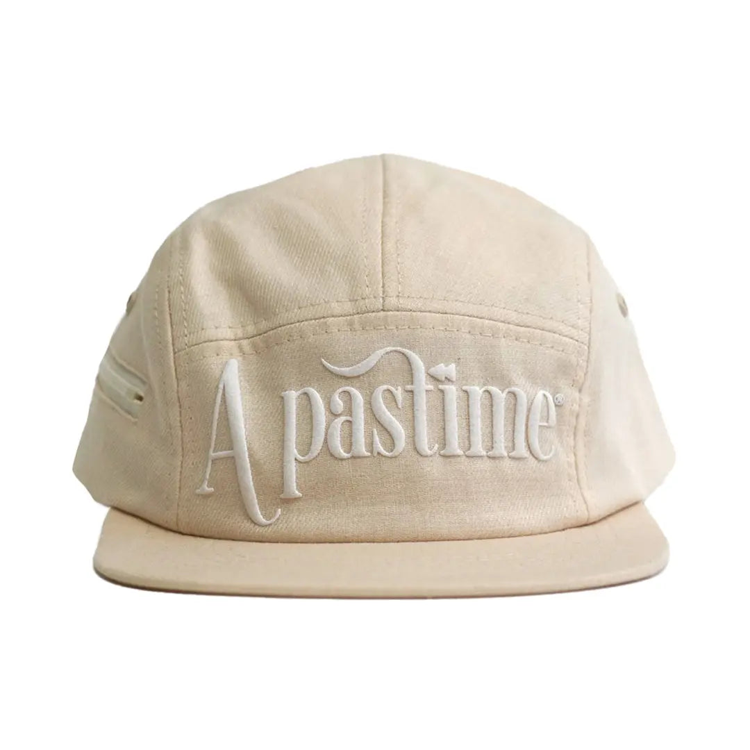 Classic linen 5 panel hat cream