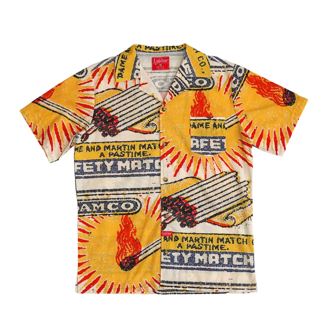 Vacation in Portugal printed relaxed shirt cream